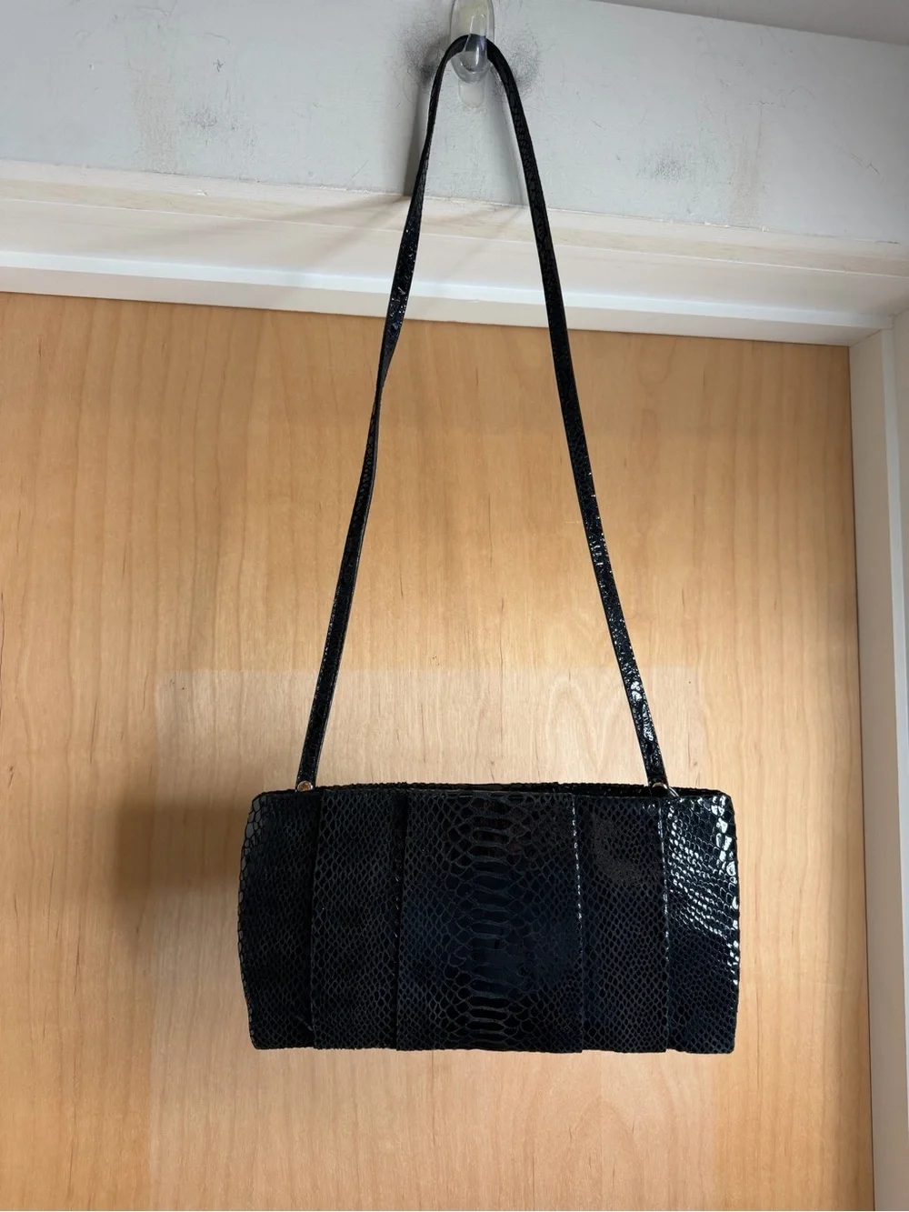 NWT! Michael Kors Black Snakeskin Embossed Shoulder Bag - Clutch Purse